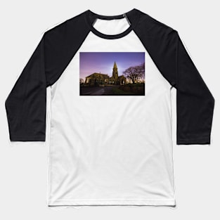 Horsforth Cemetery Church Leeds with Moon Light and Star Sky IMG 9054-RB Baseball T-Shirt